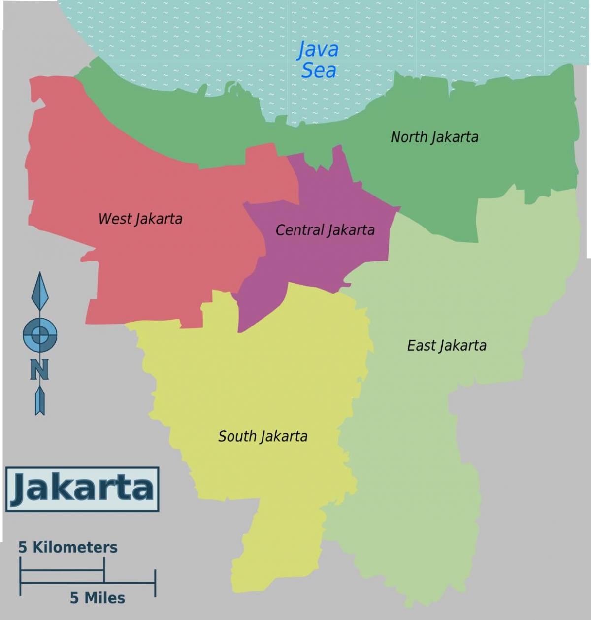 térkép Jakarta kerületek