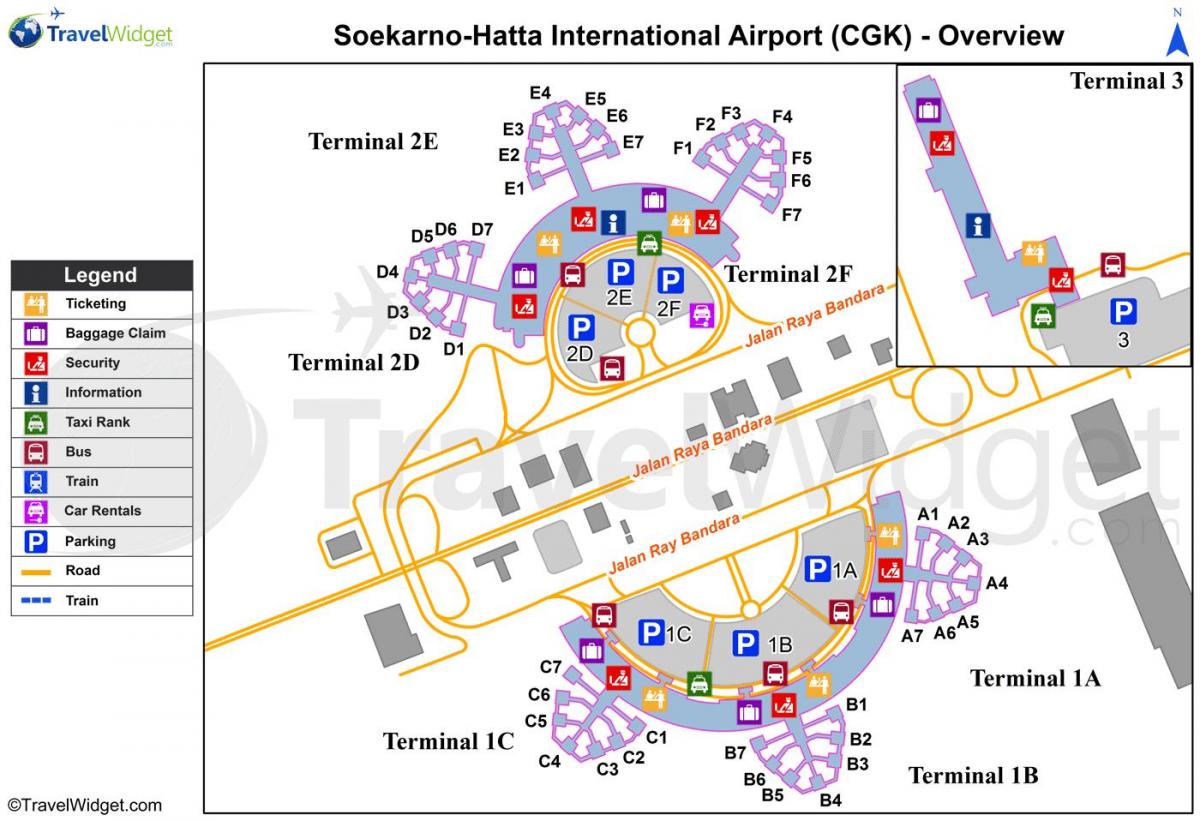 soekarno hatta repülőtéri terminál térkép