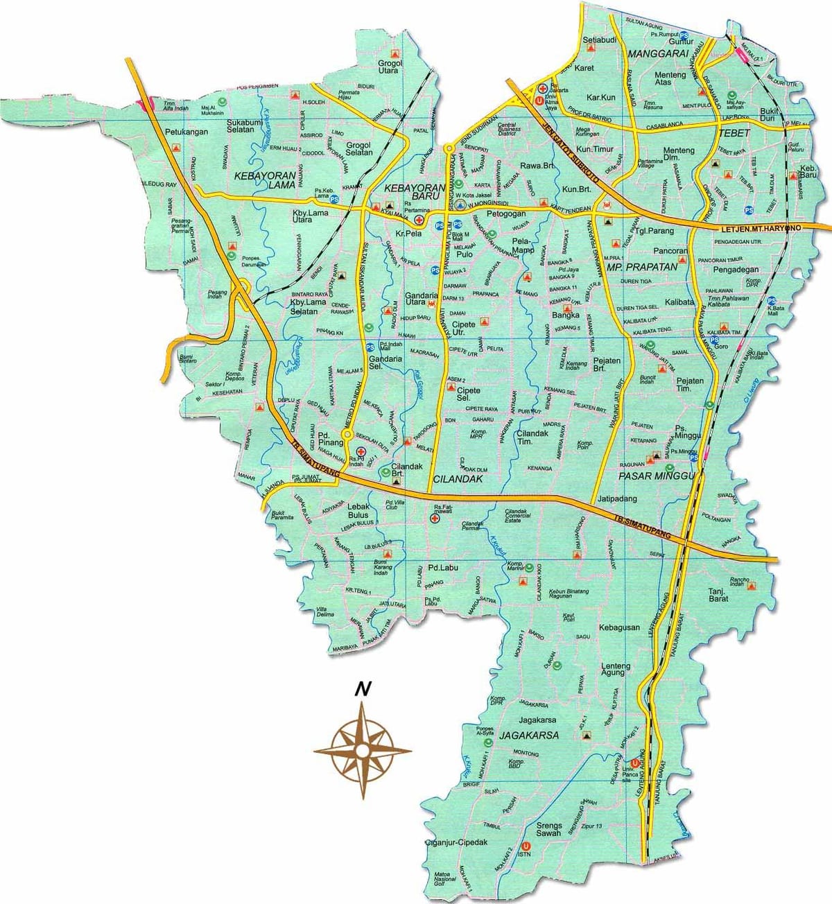 térkép Jakarta legmegfelelőbb út