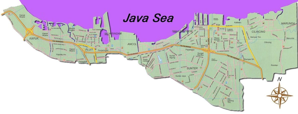 Jakarta utara térkép