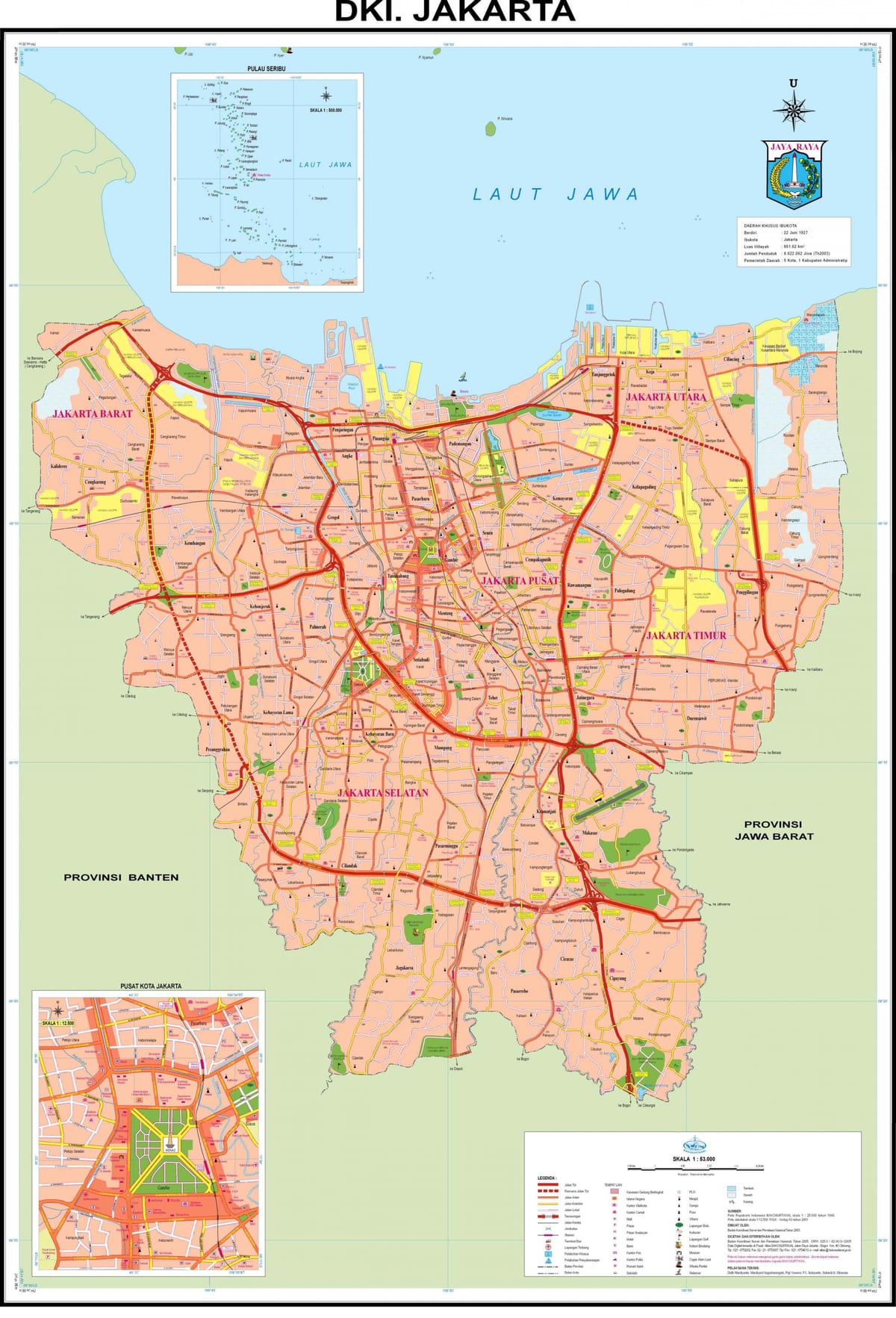 Jakarta városban térkép
