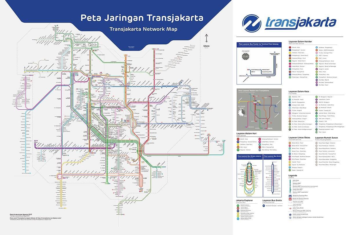 transJakarta útvonal térkép