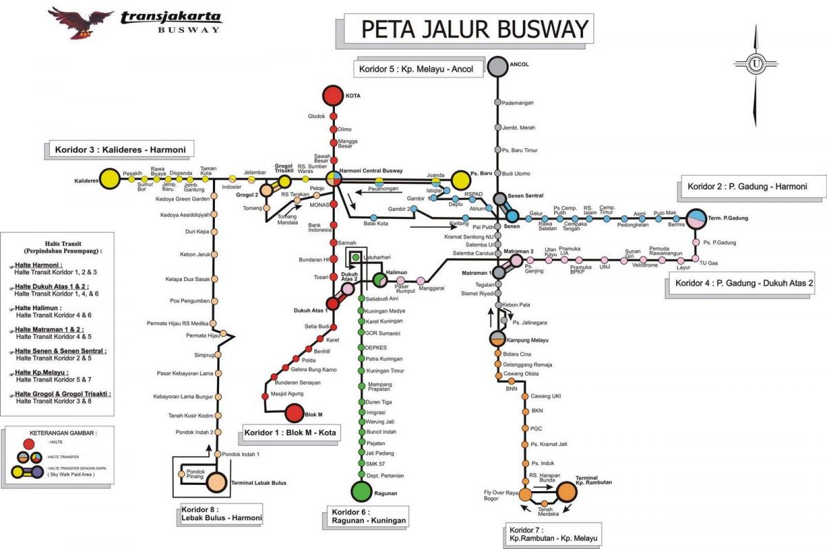 Jakarta busz térkép