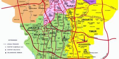 Jakarta turisztikai látnivalók térkép
