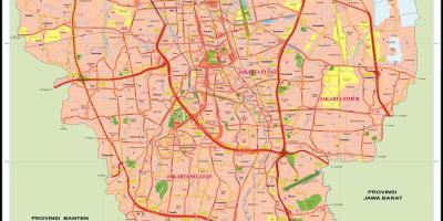 Jakarta városban térkép
